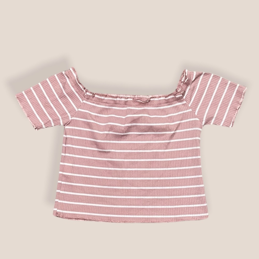 SHEIN Girls Off the Shoulder Crop Shirt